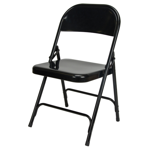 Folding Chair, Steel, Black, 300 lbs. Weight Capacity Duraquip Inc