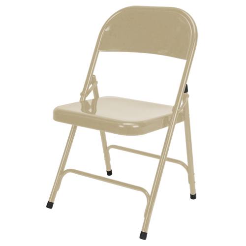 Folding Chair, Steel, Beige, 300 lbs. Weight Capacity Duraquip Inc