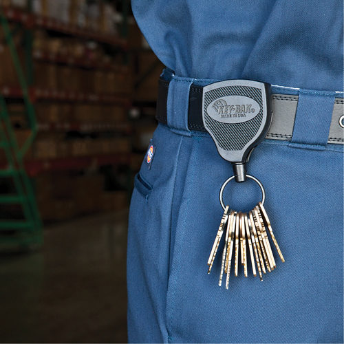 Super48 Heavy-Duty Retractable Key Holder, Polycarbonate, 48" Cable, Belt Clip Attachment Duraquip Inc