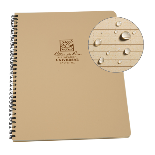 Side-Spiral Notebook, Soft Cover, Tan, 64 Pages, 4-5/8" W x 7" L Duraquip Inc