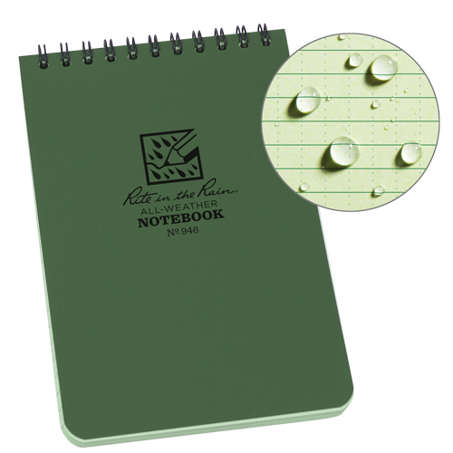 Carnet de notes de poche &agrave; spirale, Couverture souple, Vert, 100 Pages, 4" , 6"  Duraquip Inc