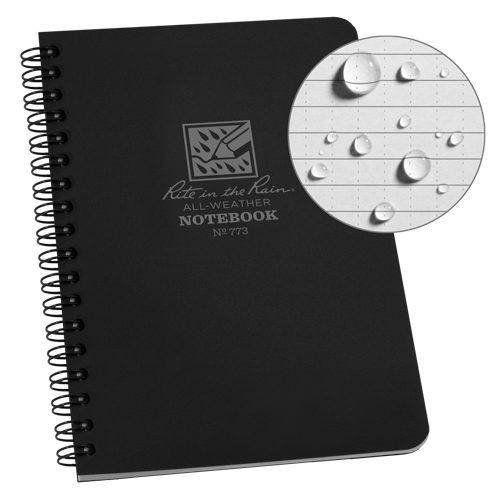 Side-Spiral Notebook, Soft Cover, Black, 64 Pages, 4-5/8" W x 7" L Duraquip Inc