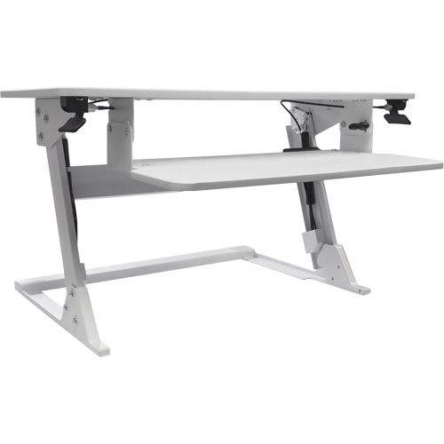 Goya Sit-Stand Workstation, Desktop Unit, 21" H x 35-2/5" W x 24" D, White Duraquip Inc