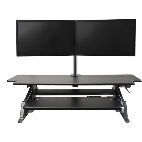 Goya Sit-Stand Workstation, Desktop Unit, 20" H x 42" W x 16" D, Black Duraquip Inc