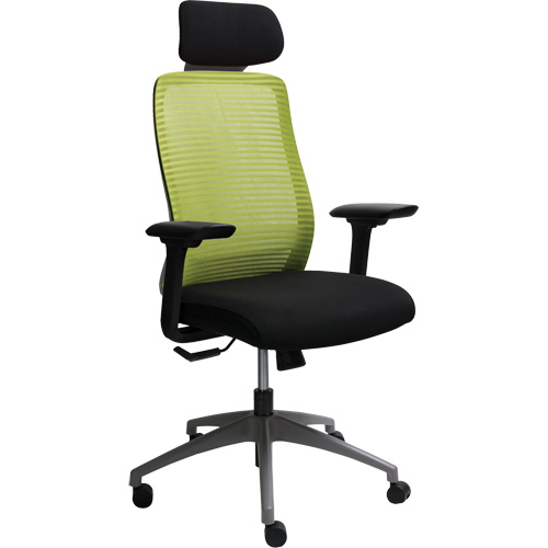Era Series Adjustable Office Chair with Headrest, Fabric/Mesh, Green, 275 lbs. Capacity Duraquip Inc