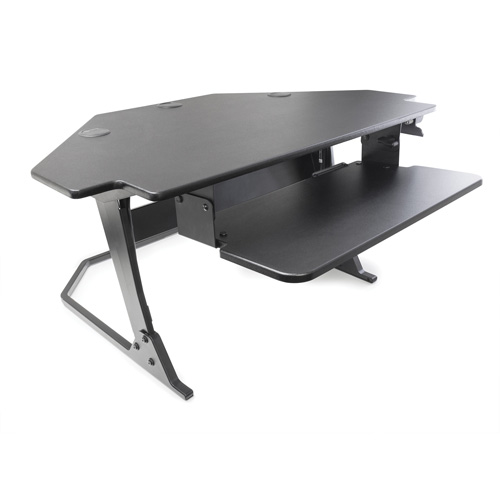 Poste de travail assise/debout pour bureau de coin Goya, Mod&egrave;le de bureau, 20" h x 42" la x 37-4/5" p, Noir Duraquip Inc