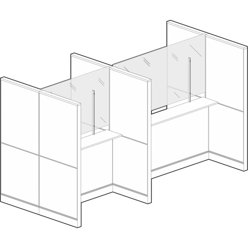 Vitre hygi&eacute;nique &agrave; fixation par pince, 48" la x 36" h Duraquip Inc