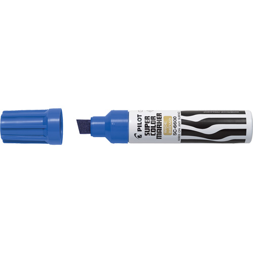 Super Colour Jumbo Permanent Marker, Chisel, Blue Duraquip Inc