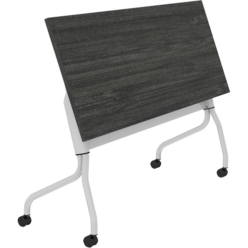 Newland Flip-Top Training Table, 24" L x 60" W x 29-1/2" H, Dark Brown Duraquip Inc
