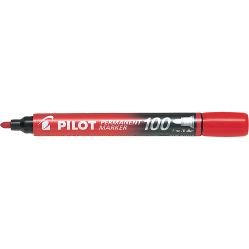 Series 100 Permanent Marker, Bullet, Red Duraquip Inc
