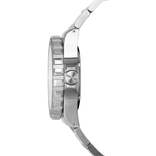 Grande montre automatique de plong&eacute;e avec feuille d'&eacute;rable gris et bracelet en acier inoxydable, Num&eacute;rique, &agrave; piles, 41 mm, Argent Duraquip Inc