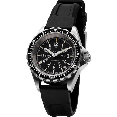 Steel Navigator with Date on Black 3-Piece Rubber Strap Kit, Digital, Battery Operated, 36 mm, Black Duraquip Inc