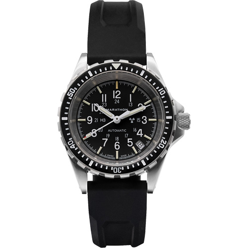 Jumbo Diver/Pilot's Automatic Chronograph Watch, Digital, Battery Operated, 46 mm, Black Duraquip Inc