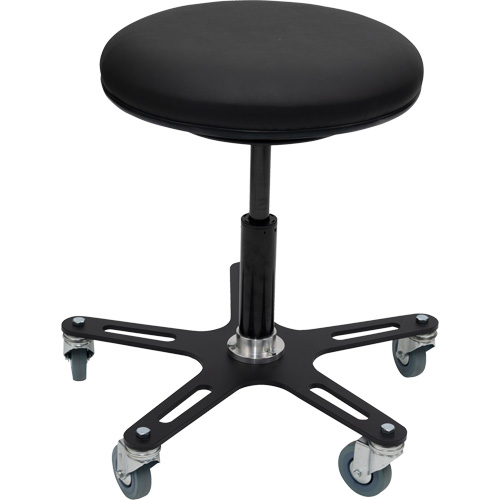 OmniStool Industrial Stool, Mobile, Adjustable, 22-1/2", Vinyl Seat Duraquip Inc