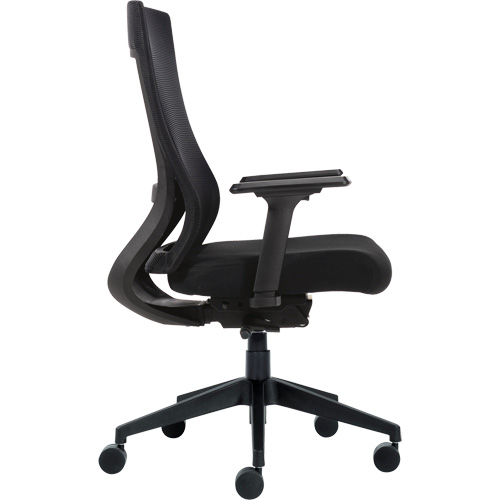 Chaise &agrave; dossier moyen avec m&eacute;canisme &agrave; basculement synchronis&eacute; &agrave; d&eacute;tection de poids , Mailles, Noir Duraquip Inc