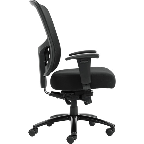 Chaise &agrave; dossier haut avec m&eacute;canisme &agrave; basculement synchronis&eacute; robuste Raven 400, Mailles, Noir, Capacit&eacute; 400 lb Duraquip Inc
