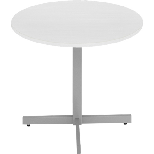 Newland Height-Adjustable Round Table, 36" L x 36" W x 29" H, 1" Top, Laminate/Polypropylene, White Duraquip Inc