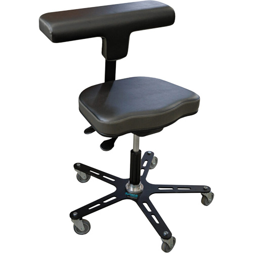 Chaise ergonomique industrielle VEGA-T, Mobile, Ajustable, Vinyle Si&egrave;ge, Noir Duraquip Inc