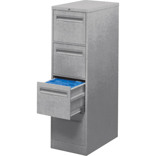 Vertical Filing Cabinet with Recessed Drawer Handles, 3 Drawers, 18.15" W x 26.56" D x 40" H, Grey Duraquip Inc