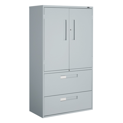 Multi-Stor Cabinet, Steel, 3 Shelves, 65-1/4" H x 36" W x 18" D, Grey Duraquip Inc