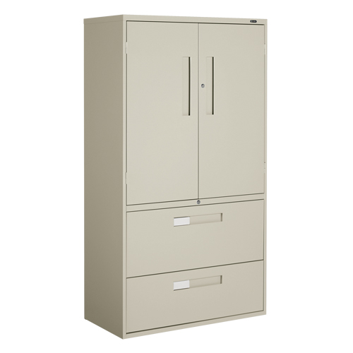 Multi-Stor Cabinet, Steel, 3 Shelves, 65-1/4" H x 36" W x 18" D, Beige Duraquip Inc