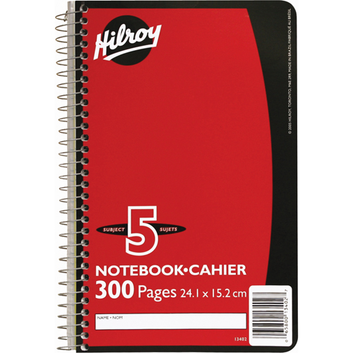 5 Subject Spiral Notebook Duraquip Inc