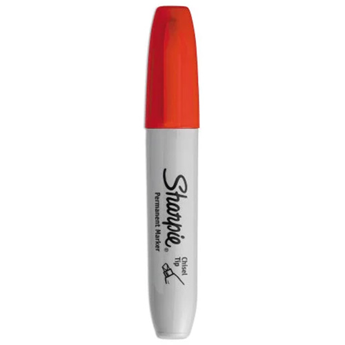 Permanent Marker, Chisel, Red Duraquip Inc