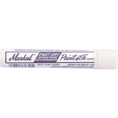 B&acirc;tons de peinture Paintstik &agrave; s&eacute;chage rapide 50° &agrave; 150°F, B&acirc;ton plein, Blanc Duraquip Inc
