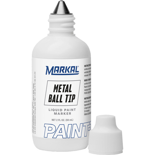 Paint-Riter&reg; Metal Ball Tip, Liquid, White Duraquip Inc