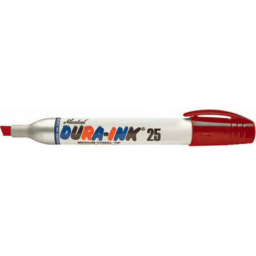 Dura-Ink&reg; Markers - #25 Felt-Tip, Chisel, Red Duraquip Inc