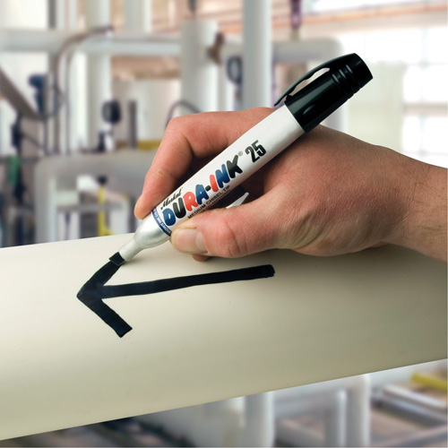 Dura-Ink&reg; Markers - #25 Felt-Tip, Chisel, Red Duraquip Inc