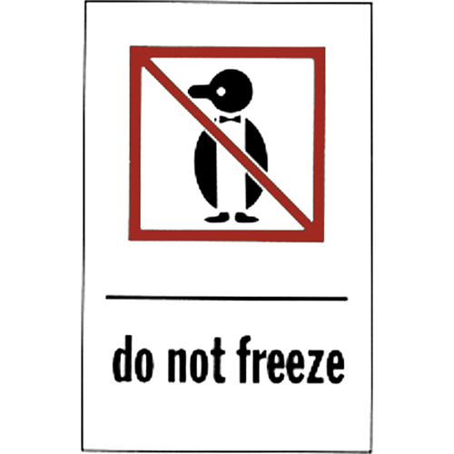 "Do Not Freeze" Special Handling Labels, 6" L x 4" W, Red on White Duraquip Inc