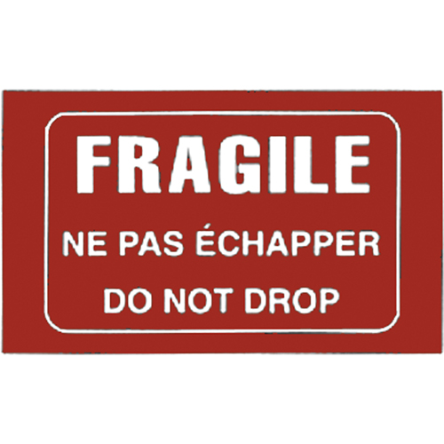 "Fragile" Bilingual Special Handling Labels, 5" L x 3" W, White on Red Duraquip Inc