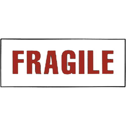 "Fragile" Special Handling Labels, 6" L x 2" W, Red on White Duraquip Inc