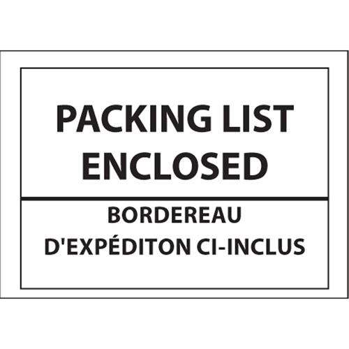 Packing List Envelopes, 4" L x 5" W, Backloading Style Duraquip Inc