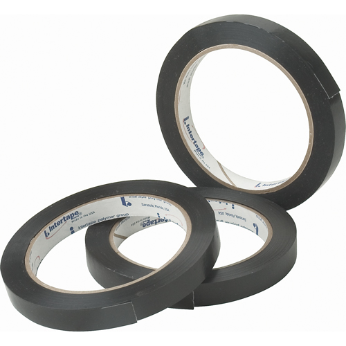 Black General Purpose Strapping Tape, 2.7 mils Thick, 12 mm (47/100") x 54.864 m (180')  Duraquip Inc