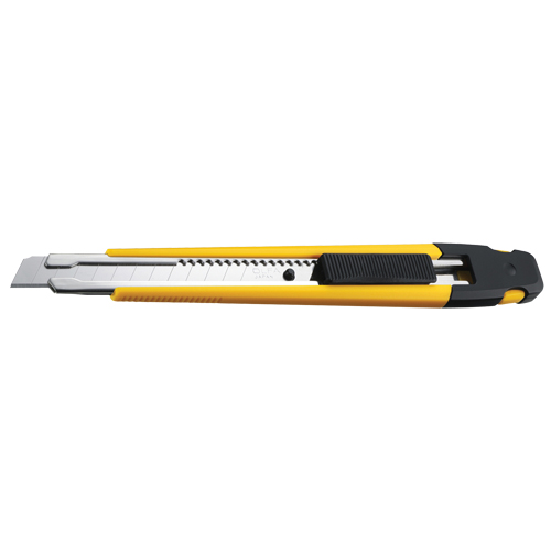 Precision Knife with Pocket Clip, 9 mm, Silver, Rubber Handle Duraquip Inc