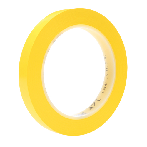 Ruban en vinyle 471, 38 mm (1-1/2") la x 32,9 m (108') lo, 5,3 mils, Jaune Duraquip Inc