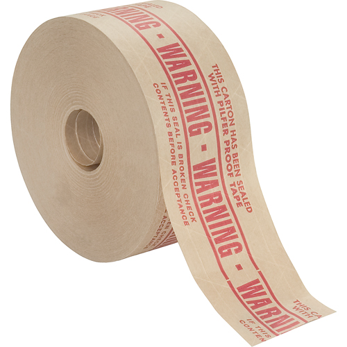 Pre-Printed Gummed Tapes, 72 mm (2-4/5") x 137 m (449.475'), Kraft Duraquip Inc