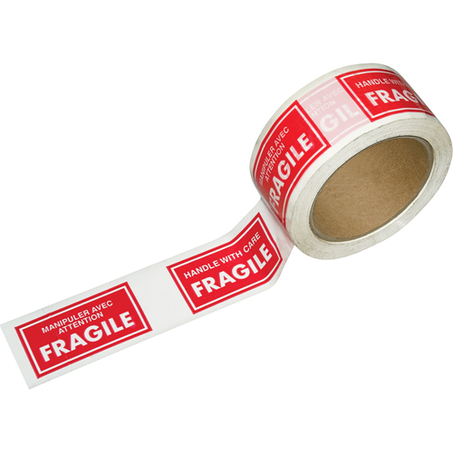 Pre-Printed Message Tapes, 1-7/8" W, White on Red Duraquip Inc