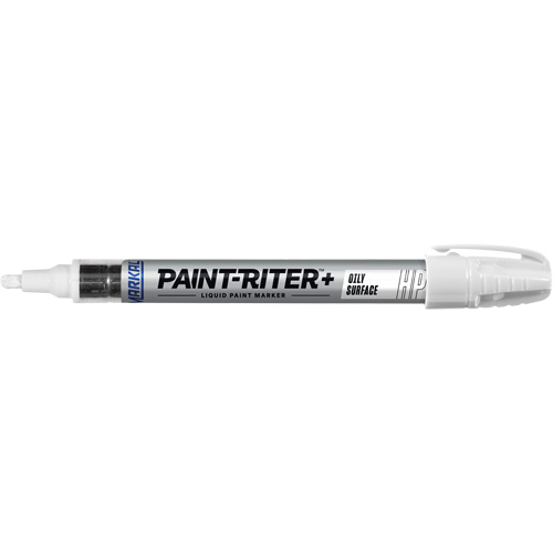 Paint-Riter&reg; + Oily Surface Marker, Liquid, White Duraquip Inc