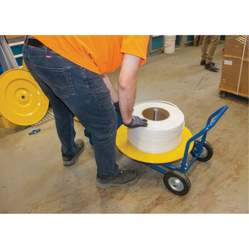 Distributeur de feuillards, Feuillard Polyester/Acier/Polypropyl&egrave;ne, Dia de noyau 16"/8", largeur de rouleau 3"/8"/6" Duraquip Inc