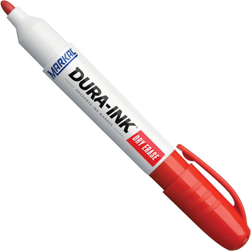 Marqueurs &agrave; essuyage &agrave; sec Dura-Ink, Rouge, Pointe Ronde Duraquip Inc