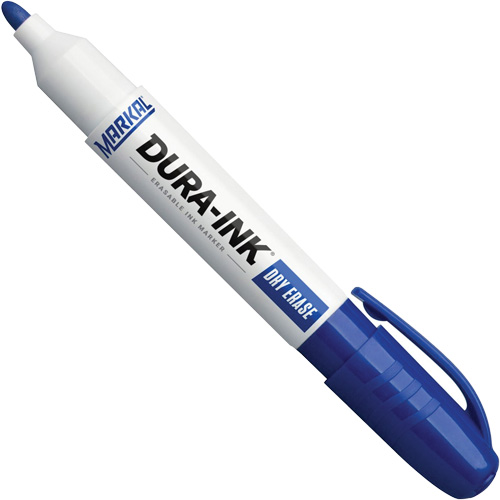 Marqueurs &agrave; essuyage &agrave; sec Dura-Ink, Bleu, Pointe Ronde Duraquip Inc
