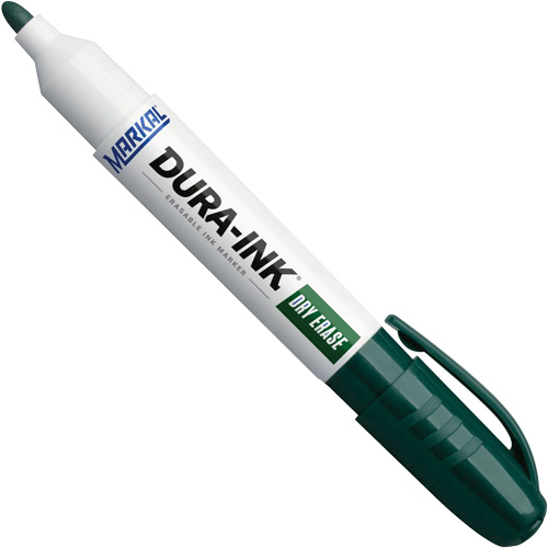 Dura-Ink&reg; Dry Erase Ink Markers, Green, Bullet Tip Duraquip Inc