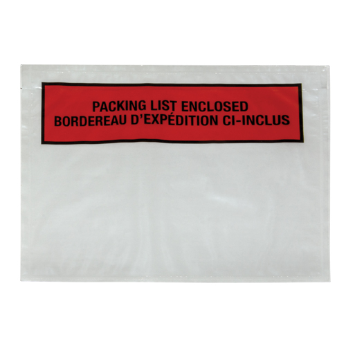 Pochette pour bordereau d'exp&eacute;dition, 7" lo x 5-1/2" la, Style Insertion par l'arri&egrave;re Duraquip Inc