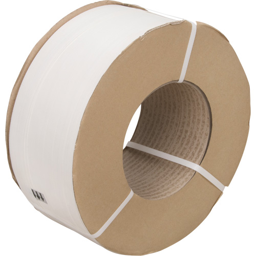Strapping, Polypropylene, 1/2" W x 9900' L, White, Machine Grade Duraquip Inc
