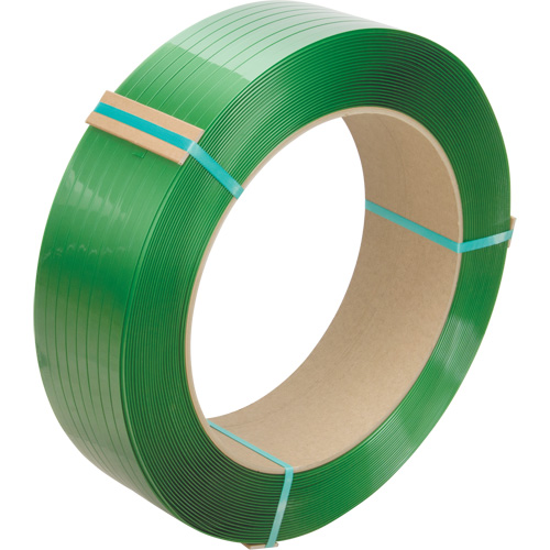 Feuillard, Polyester, 5/8" la x 4000' lo, Vert, Calibre Manuel Duraquip Inc