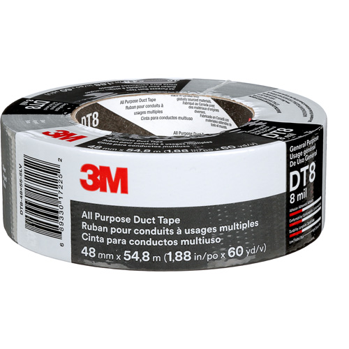 Ruban adh&eacute;sif tout usage DT8, 8 mils, Argent, 48 mm (2") x 55 m (180') Duraquip Inc