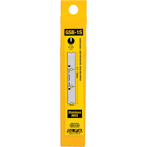 Glass Scraper Replacement Blades, Single Style Duraquip Inc
